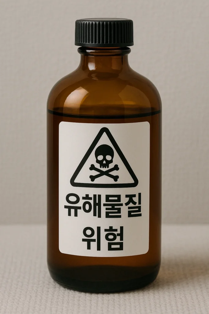 화학물질이 담겨있는 병 이미지